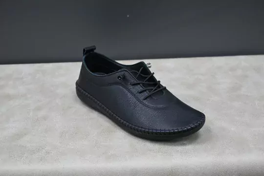 Kadın Deri Lastik Bağcıklı Babet