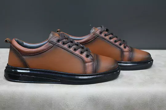 Erkek Deri Air Taban Bağcıklı Spor