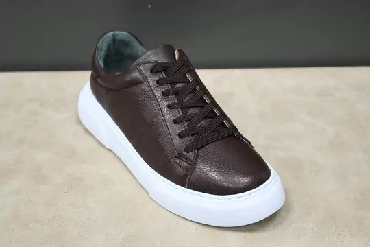 Erkek Kaymaz Taban Deri Bağcıklı Spor