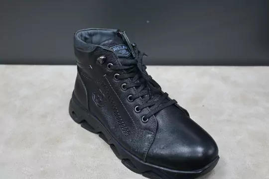 Erkek Kaymaz Taban Deri Fermuarlı Bağcıklı Bot