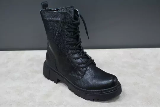 Kadın Deri Bağcıklı Fermuarlı Kaymaz Taban Bot