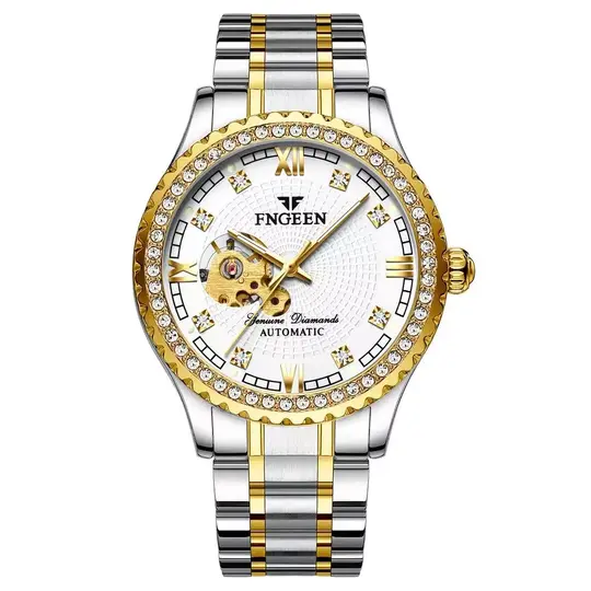 Classic Watch Gold White