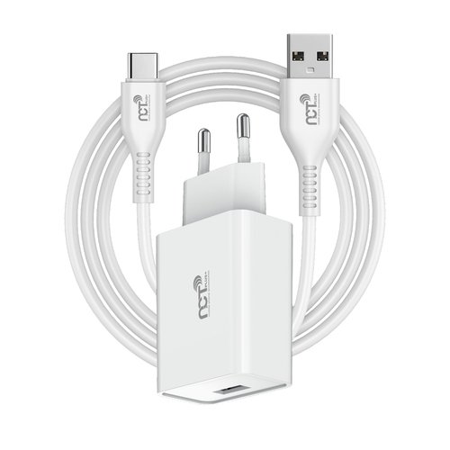 NCT PLUS+ NCT-N50 Type-C Kablolu 5V 2.1A Beyaz Ev Şarj Adaptörü