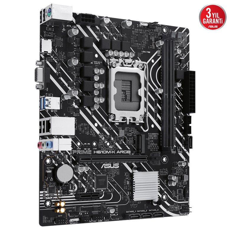 Asus Prıme H610M-K Argb Ddr5 5600Mhz M.2 Hdmı Vga Matx 1700P