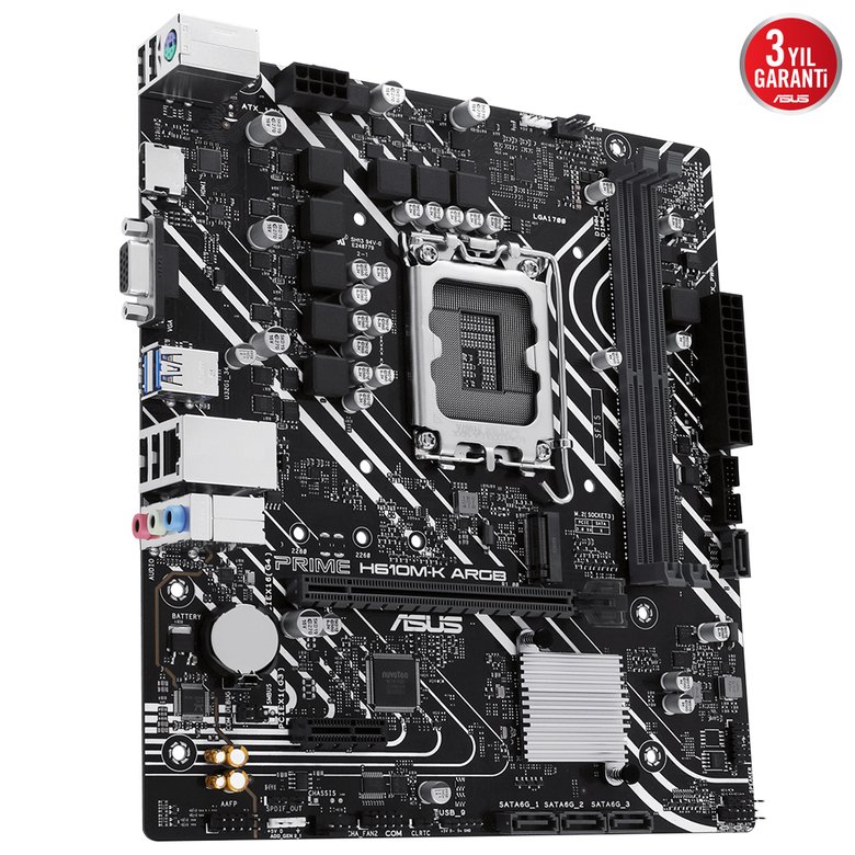 Asus Prıme H610M-K Argb Ddr5 5600Mhz M.2 Hdmı Vga Matx 1700P