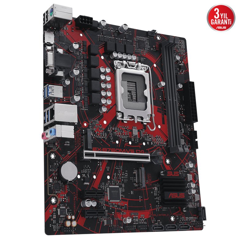 Asus Ex-B760M-V5 D4-Csm 5333Mhz(Oc) M.2 Hdmı Vga Matx 1700P