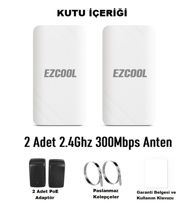 Ezcool Ez-W240An Dış Ortam (2.4Ghz 300Mbps 1Km) Access Point