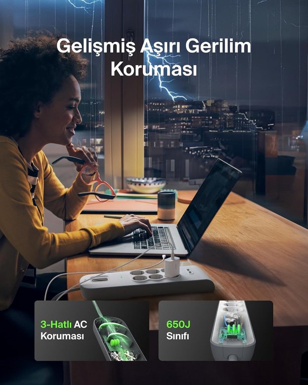 Belkın Bsv604 2 Metre 6Lı Usba Akım Kor. Prız