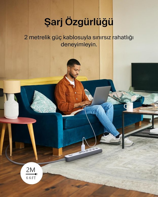 Belkın Bsv603Vf2Mv2 Surgemaster 2M 6Lu Akım Kor.