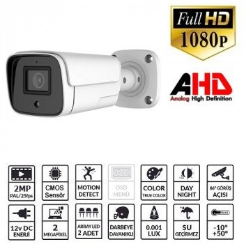 Ezcool Ez-2040Hd 2 Mp 3.6Mm Lens Ahd Bullet Kamera
