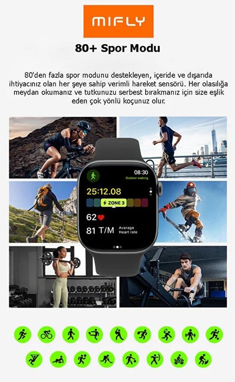 Mıfly S10 Pro Sıyah Akıllı Saat