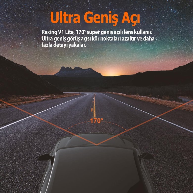 Rexıng V1 Lıte 2K WiFi Arac Kamerası + 32Gb Sd Kar