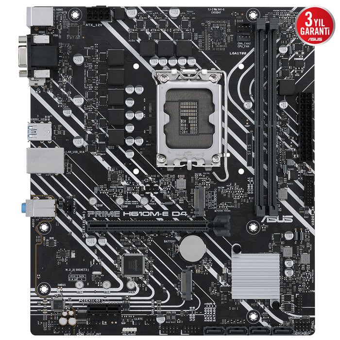 Asus Prıme H610M-E D4-Csm Ddr4 3200Mhz Dp Hdmı M.2 Matx 1700P