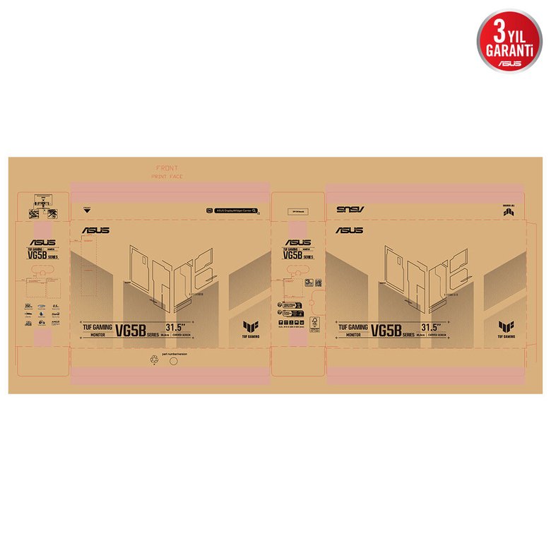 31.5 Asus Tuf Gaming Vg32Vqm5B 250Hz 0.5Ms Monıtor