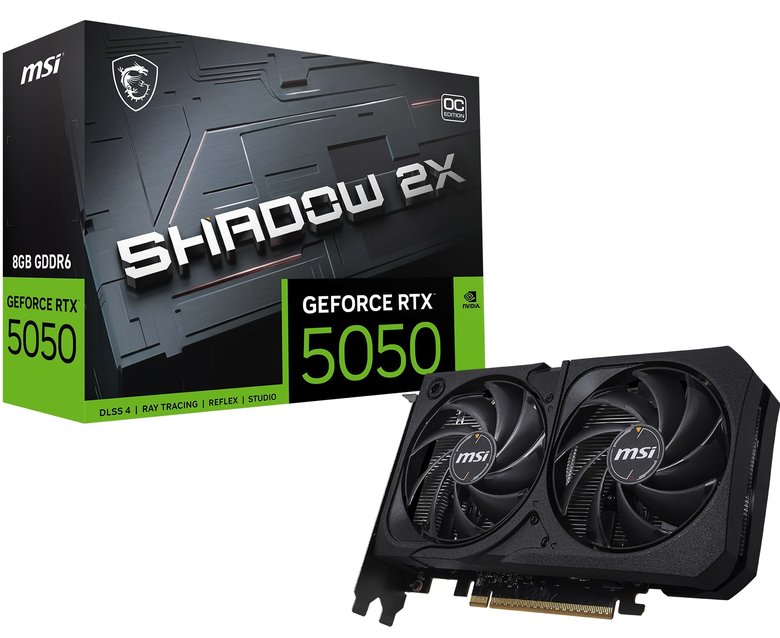 Msı Geforce Rtx 5050 8G Shadow 2X Oc 8Gb Gddr6 128B Dx12 Pcıe 5.0 X16 (3Xdp 1Xhdmı)