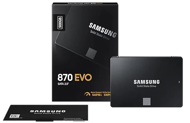 500Gb Samsung 870 560/530Mb/S Evo Mz-77E500Bw Ssd (Resmi Distribütör Garantili)