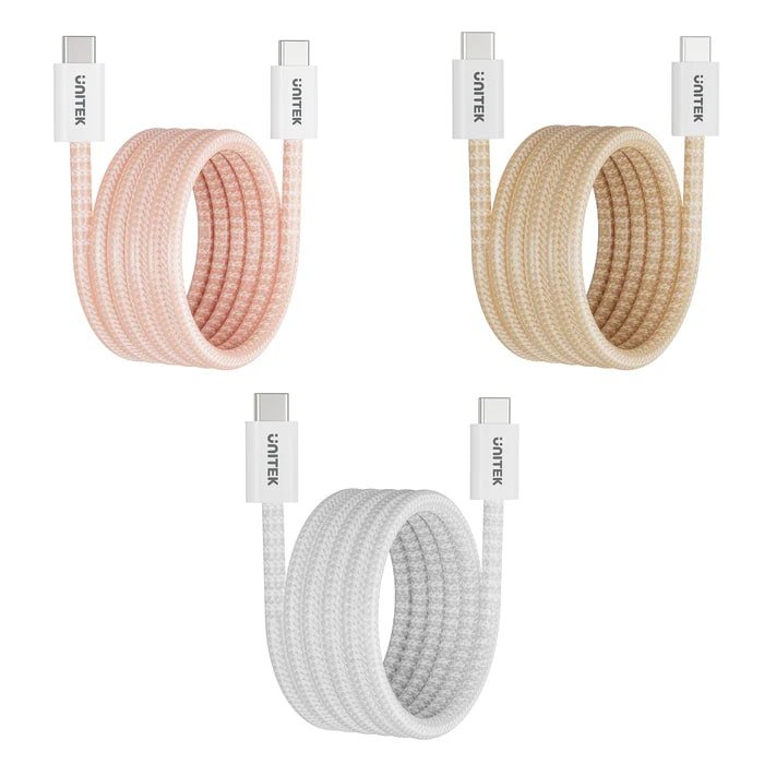 Unıtek Type-C Manyetik Hızlı Şarj Kablosu Beyaz (C14141Awh01-1M)