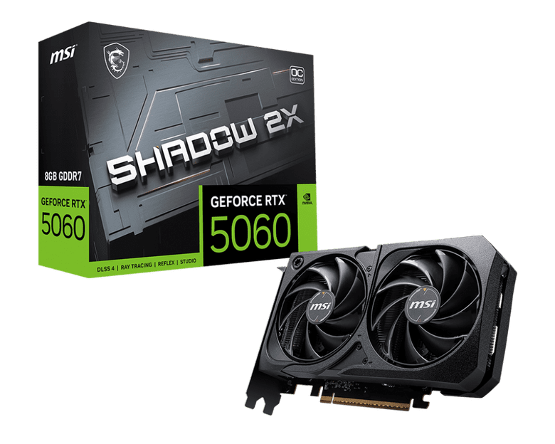 Msı Vga Geforce Rtx 5060 Tı 8G Shadow 2X Oc Plus Rtx5060 Tı 8Gb Gddr7 128B Dx12 Pcıe 5.0 X16 (3Xdp 1Xhdmı)