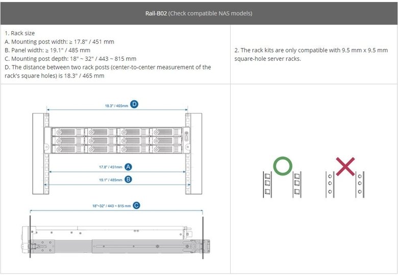 Qnap Raıl-B02 Rack Tipi Model İçin Ray Takımı (Resmi Distribütör Garantili)