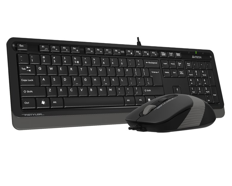 A4 Tech F1010 Q Usb Gri Tr Mm Klavye+Optik Mouse