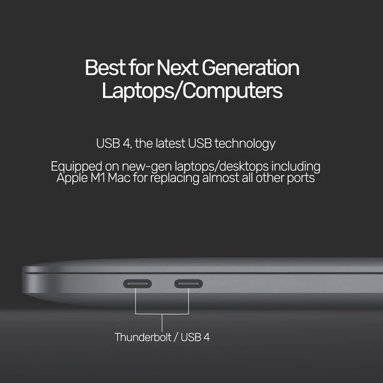 Unıtek Usb4 Thunderbolt Kablo 0.8Mt(C14100Bk-0.8M)