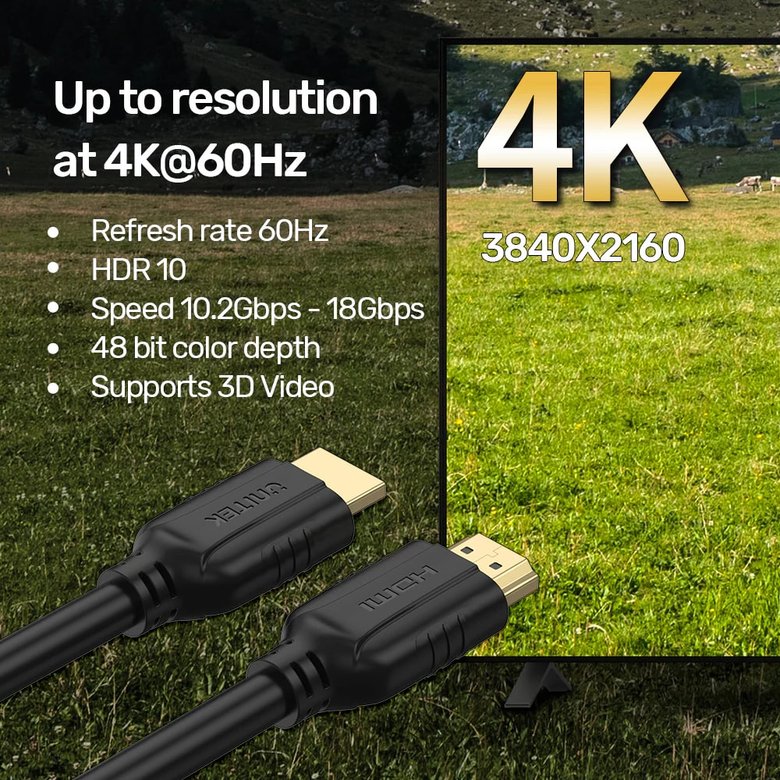 Unıtek Hdmı2.0 Kablo 1.5Mt 4K&60Hz (C11079Bk-1.5M)