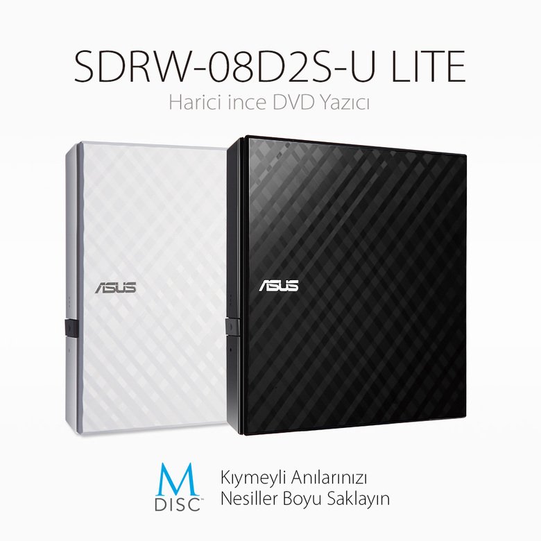 Asus Dvd Sdrw-08D2S-U Lıte Slım Usb 2.0 Siyah