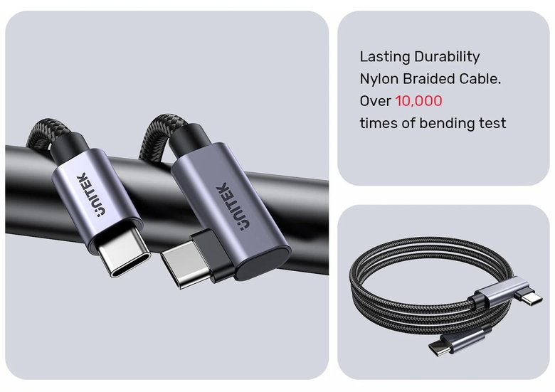 Unıtek Type-C Hızlı Şarj 90D 3Mt 100W(C14123Bk-3M)