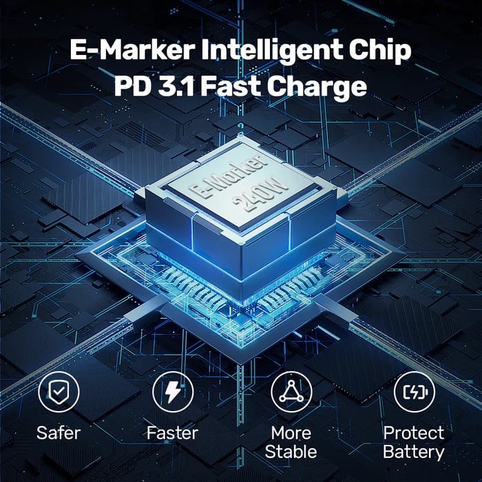 Unıtek Type-C Hızlı Şarj 2Mt 240W (C14110Gy-2M)