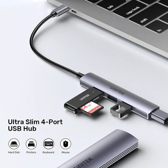 Unıtek Type-C To 4 Port Usb (Usb3.0+Usb2.0) H1208B