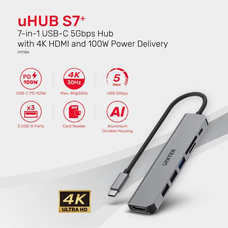 Unıtek Usb-C 7İn1 Unıversal Dock Statıon (H1118A)