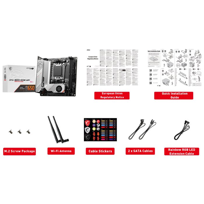Msı Mpg B650I Edge WiFi Ddr5 Hdmı M.2 Usb 3.2 Lan WiFi Mıtx Am5