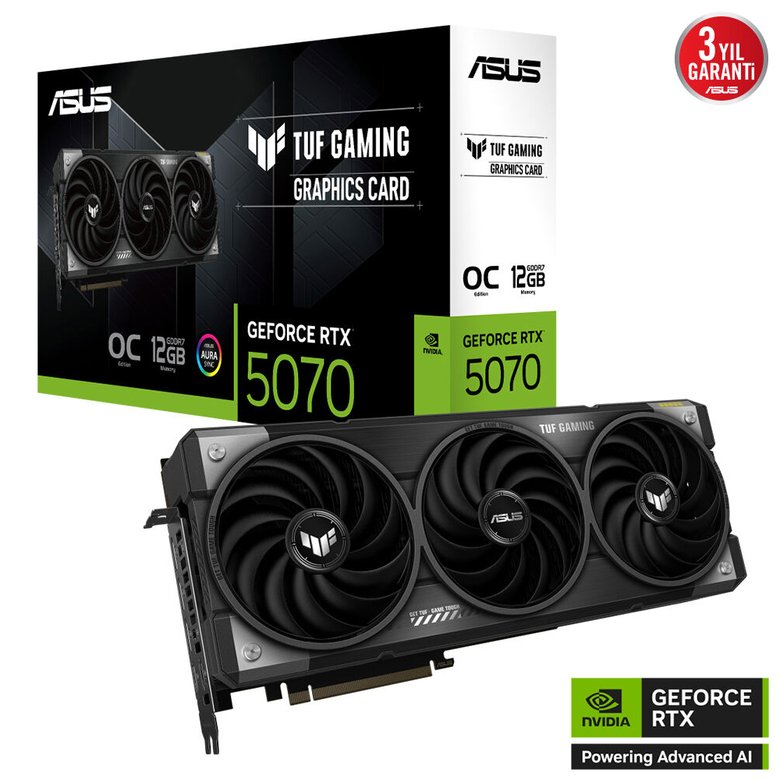 Asus Tuf Gaming Geforce Rtx 5070 12Gb Tuf-Rtx5070-O12G-Gaming Gddr7 Oc Edition Gaming Ekran Kartı