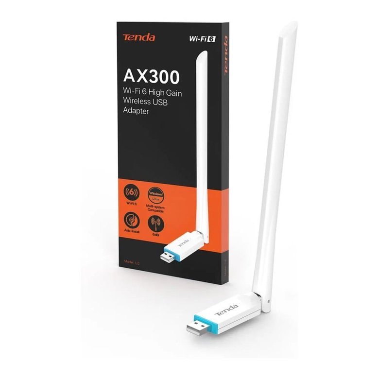 Tenda U2 Ax300 High Gain WiFi6 Usb Adaptör