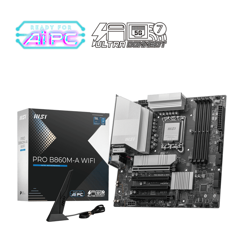 Msı Pro B860M-A WiFi Soket 1851 Ddr5 8600Mhz(Oc) 3Xm.2 1X Tb4 Hdmı Dısplay 5G Lan WiFi 7 Matx