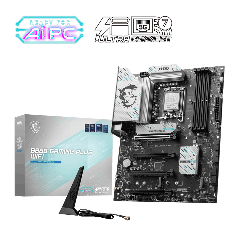 Msı Mb B860 Gaming Plus WiFi Soket 1851 Ddr5 8600Mhz(Oc) 3Xm.2 1X Tb4 Hdmı Dısplay 5G Lan WiFi 7 Atx
