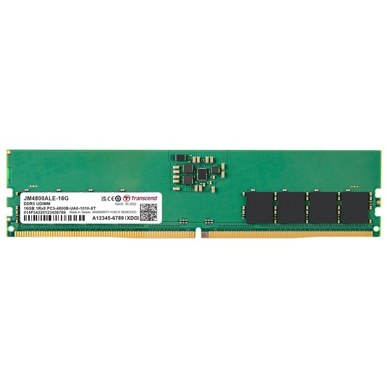 Transcend 16Gb(1X16Gb) 4800Mhz Udımm Ddr5 Cl40 Ram (Jm4800Ale-16G)