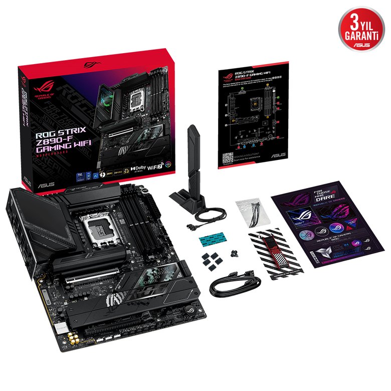 Asus Rog Strıx Z890-F Gaming WiFi Ddr5 5Xm2 Usb3.2 Rgb Lan Atx