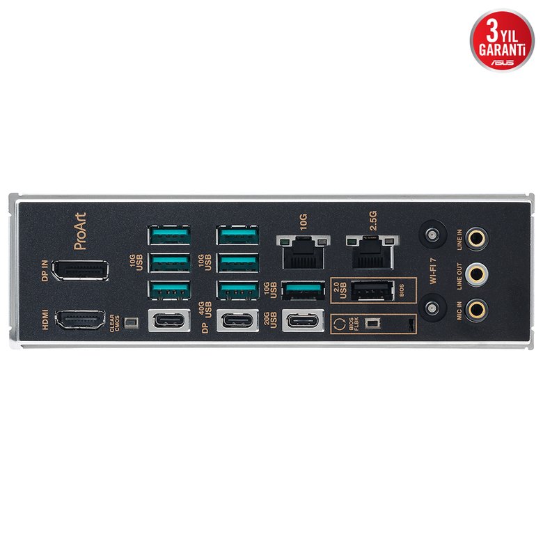 Asus Proart X870E-Creator WiFi Amd X870E Soket Am5 Ddr5 8000+(Oc)Mhz Atx