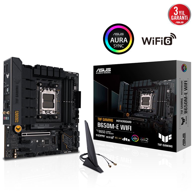 Asus Tuf Gaming B650-E WiFi Ddr5 8000+(Oc) Dp Hdmı Atx Am5