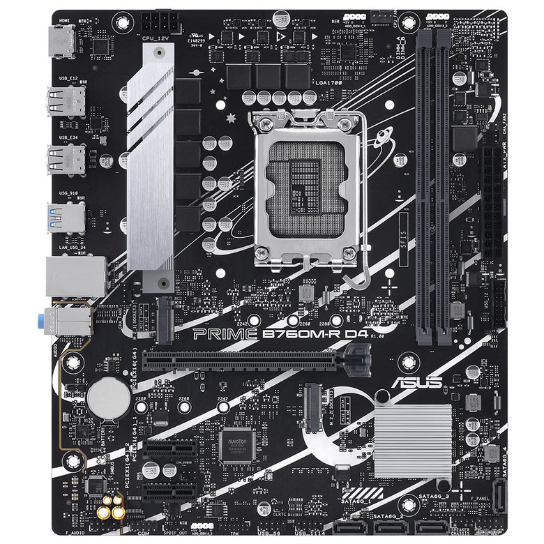 Asus Prıme B760M-R D4 Intel B760 Soket 1700 Ddr4
