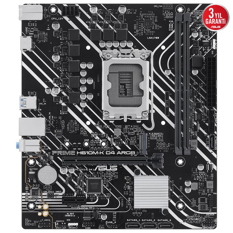 Asus Prıme H610M-K D4 Argb Ddr4 3200Mhz Matx