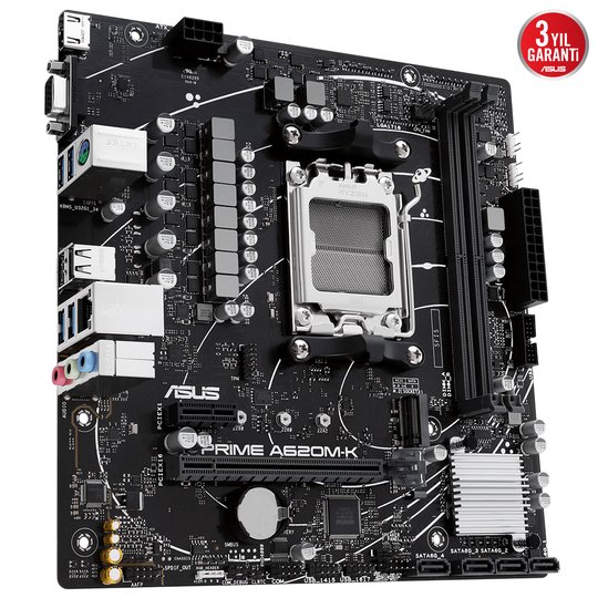 Asus Prıme A620M-K Ddr5 6400+(Oc) Hdmı Vga M.2 Am5