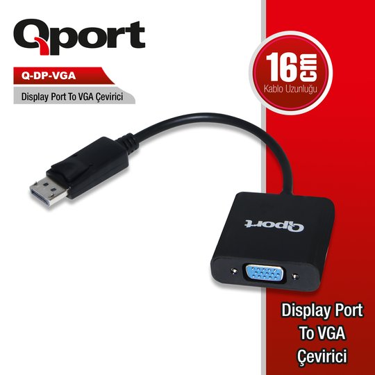Qport Q-Dp-Vga Dp To Vga Çevirici