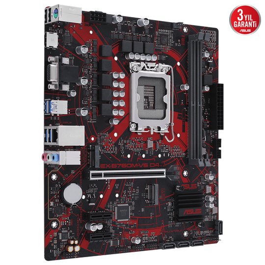 Asus Ex-B760M-V5 D4-Csm 5333Mhz(Oc) M.2 Hdmı Vga Matx 1700P