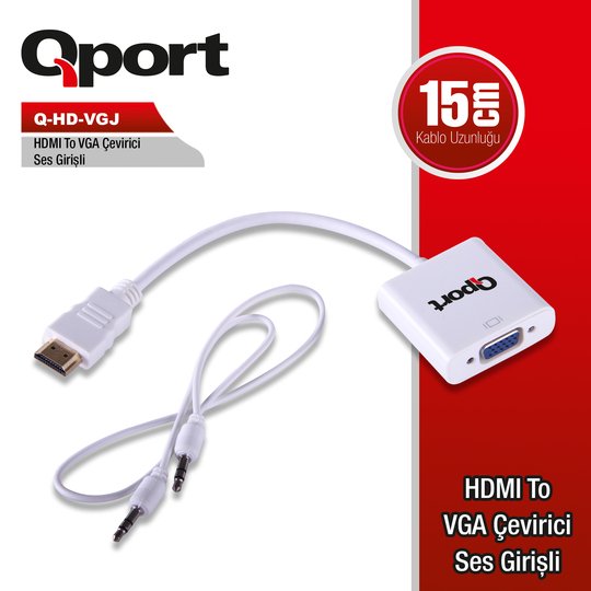 Qport Q-Hd-Vgj Hvj Hdmı To Vga Çevirici