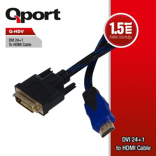 Qport Q-Hdv Dvı To Hdmı 24+1 Converter Çevirici