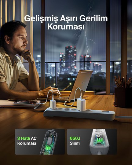 Belkın Bsv603Vf2Mv2 Surgemaster 2M 6Lu Akım Kor.