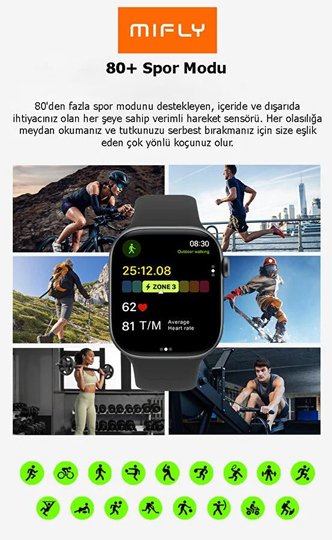 Mıfly S10 Pro Sıyah Akıllı Saat