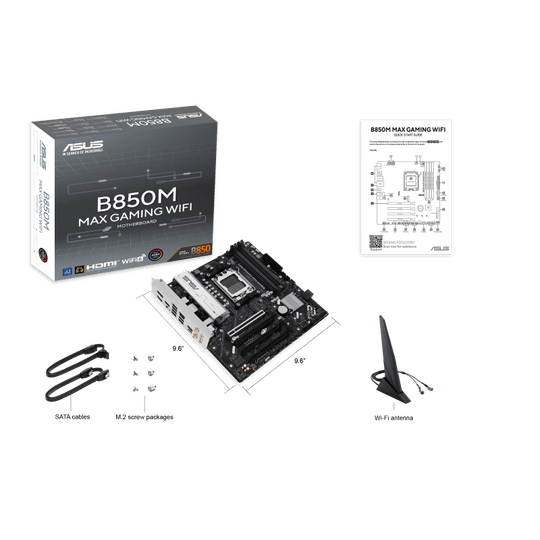 Asus B850M Max Gaming WiFi Am5 Ddr5 8000Mhz(Oc)  Matx Hdmı Anakart